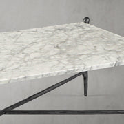 Hand-Forged Metal Square Horn Marble Coffee Table 39