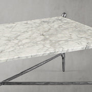 Hand-Forged Metal Square Horn Marble Coffee Table 39