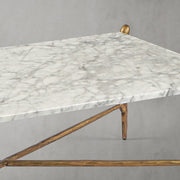 Hand-Forged Metal Square Horn Marble Coffee Table 39