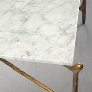 Hand-Forged Metal Square Horn Marble Coffee Table 39