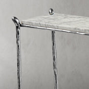 Hand-Forged Metal Rectangle Horn Marble Console Table