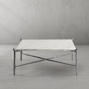 Hand-Forged Metal Square Horn Marble Coffee Table 39