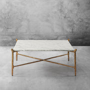 Hand-Forged Metal Square Horn Marble Coffee Table 39