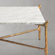Hand-Forged Metal Square Horn Marble Coffee Table 39