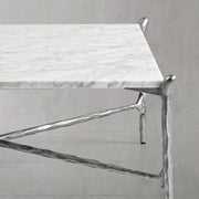 Hand-Forged Metal Square Horn Marble Coffee Table 39