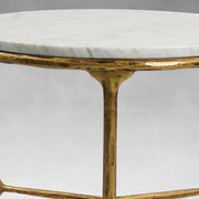 Hand-Forged Metal Marble Round Side Table 3 Leg 24