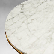 Hand-Forged Metal Marble Round Side Table 3 Leg 24