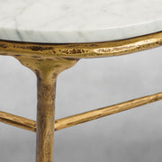 Hand-Forged Metal Marble Round Side Table 3 Leg 24