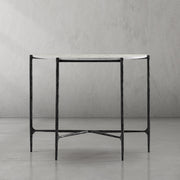 Hand-Forged Metal Semi-circle Console Table