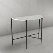 Hand-Forged Metal Semi-circle Console Table