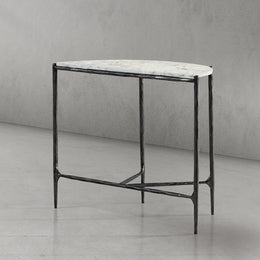 Hand-Forged Metal Semi-circle Console Table