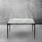 Hand-Forged Metal Rectangle Horn Marble Coffee Table 48