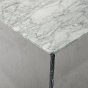Hand-Forged Metal Rectangle Horn Marble Coffee Table 48