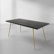 Hand-Forged Metal Vintage Style Metal Frame Dining Table