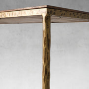 Hand-Forged Metal Metal Frame Elm Wood Console Table