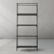 Hand-Forged Metal White Marble Shelving