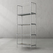 Hand-Forged Metal White Marble Shelving