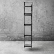 Hand-Forged Metal White Marble Shelving