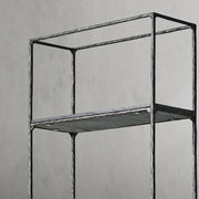 Hand-Forged Metal White Marble Shelving