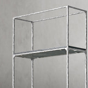 Hand-Forged Metal White Marble Shelving