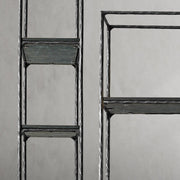 Hand-Forged Metal White Marble Shelving