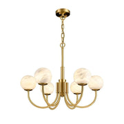 Alabaster Brass Chandelier 25.6