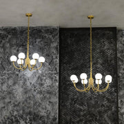 Alabaster Brass Chandelier 25.6
