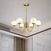 Alabaster Brass Chandelier 25.6