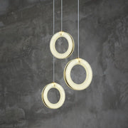 Alabaster Toroid Staircase Chandelier