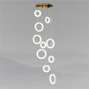 Alabaster Toroid Staircase Chandelier