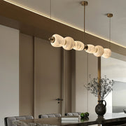 Alabaster Pebble Linear Chandelier