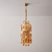Amber Prism Long Chandelier