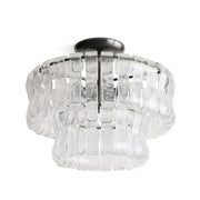 Amor 2-Tier Ghiaccio Glass Round Flushmount 18