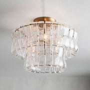 Amor 2-Tier Ghiaccio Glass Round Flushmount 18