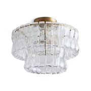 Amor 2-Tier Ghiaccio Glass Round Flushmount 18