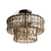 Amor 2-Tier Ghiaccio Glass Round Flushmount 18