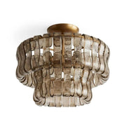 Amor 2-Tier Ghiaccio Glass Round Flushmount 18