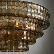 Amor 4-Tier Ghiaccio Glass Round Chandelier 36