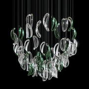 Aqua Ripple Glass Art Customize Chandelier