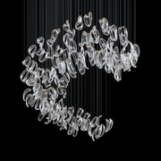 Aqua Ripple Glass Art Customize Chandelier