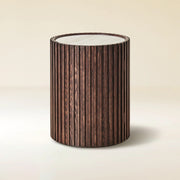 Arlo Fluted Round Sintered Stone Side Table 16