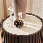 Arlo Fluted Round Sintered Stone Side Table 16
