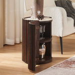 Arlo Fluted Round Sintered Stone Side Table 16