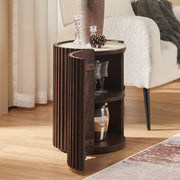 Arlo Fluted Round Sintered Stone Side Table 16