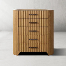Alder Fluted 5-Drawer Chest