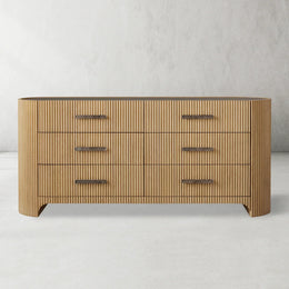 Alder Fluted 6-Drawer Dresser