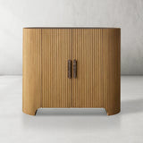 Alder Fluted Demilune Accent Cabinet