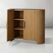 Alder Fluted Demilune Accent Cabinet