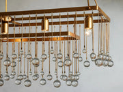 Aubrey Crystal Ball Rectangular Chandelier 47'' 60''