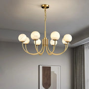 Alabaster Brass Chandelier 25.6